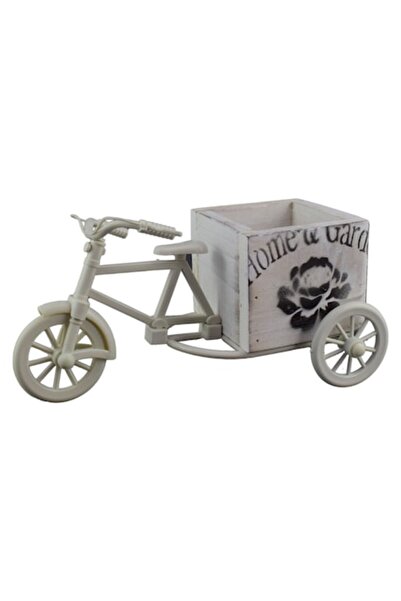 OEM Ghiveci decorativ, din lemn și plastic, model bicicletă, 21 cm