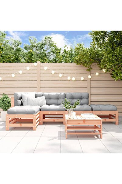 vidaxl Set mobilier relaxare gradina, 6 piese, lemn masiv Douglas