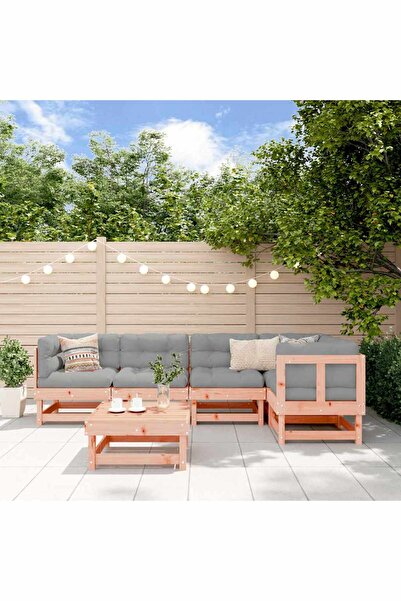 vidaxl Set mobilier de gradina cu perne, 6 piese, lemn masiv Douglas