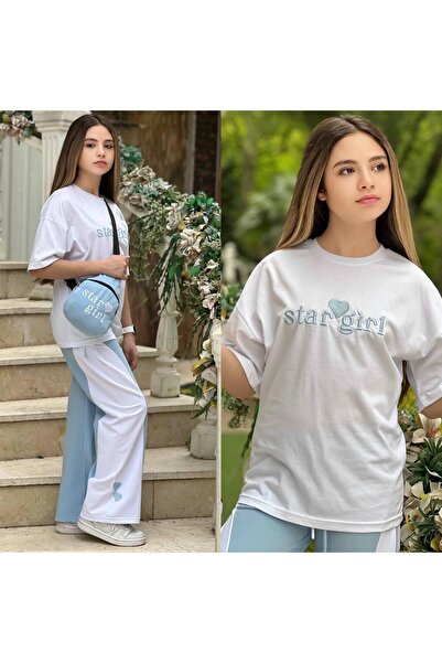 Lucky kidswear DEVOJČIČKI SET SA VEZENIM DETALJIMA ZA GORNI I DONJI DEO, UZ T...