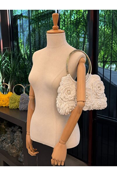 AHK Bag Beauty Çiçek desenli örgü çanta