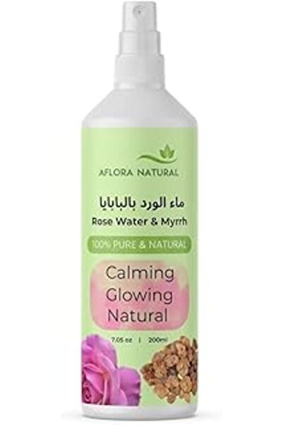 AFLORA Rose Water with Myrrh Facial Mist, 200ml, Botanical Toner, Rejuvenatin...