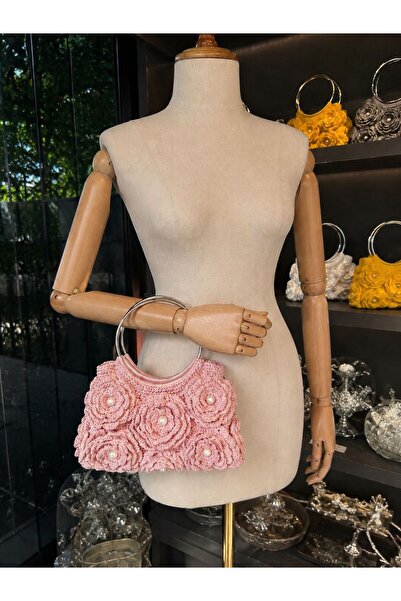 AHK Bag Beauty çiçek desenli örgü çanta