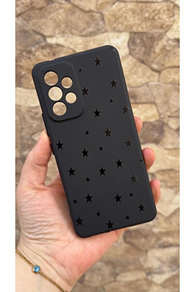 Vip Case Samsung Galaxy A53 Uyumlu Mini Siyah Yıldız Desenli Silikon Darbe Em...