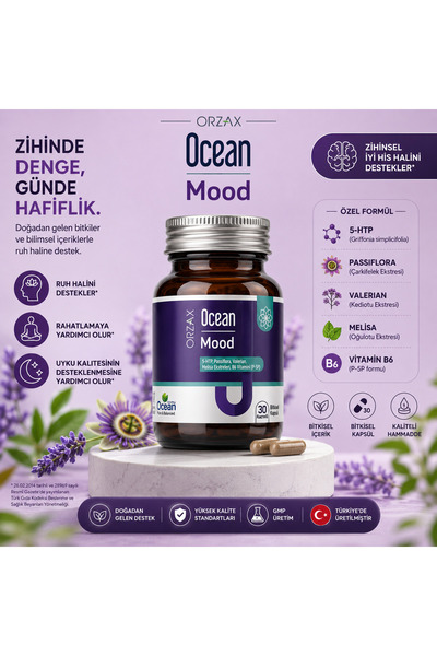 Ocean Mood 30 Kapsül | Rahatlama ve Denge Destekleyici Takviye Edici Gıda