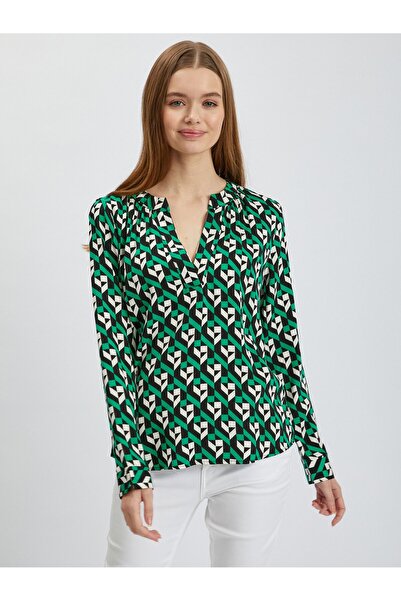 ORSAY Bluză de damă albă și verde cu model