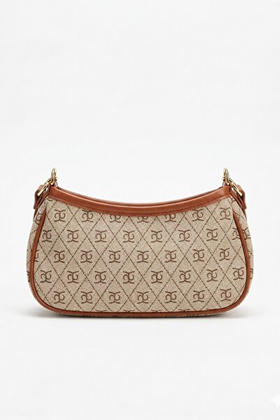 Vellamour Beige Brown Patterned Baguette Women's Shoulder Bag – Stylish Daily...