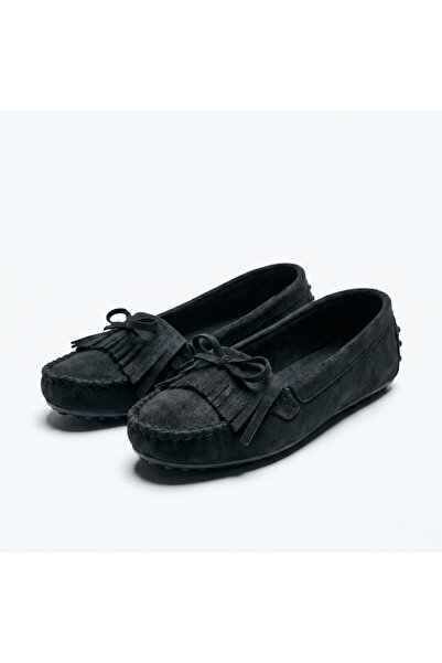 TopukTrend Loafer de damă din piele întoarsă, cu fundă și ciucuri, pantofi de...