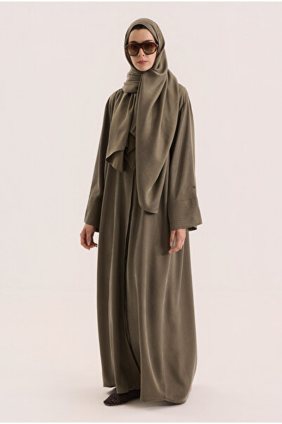 HEQA Stitched Accented Liyosel Robe Set in Mold Green