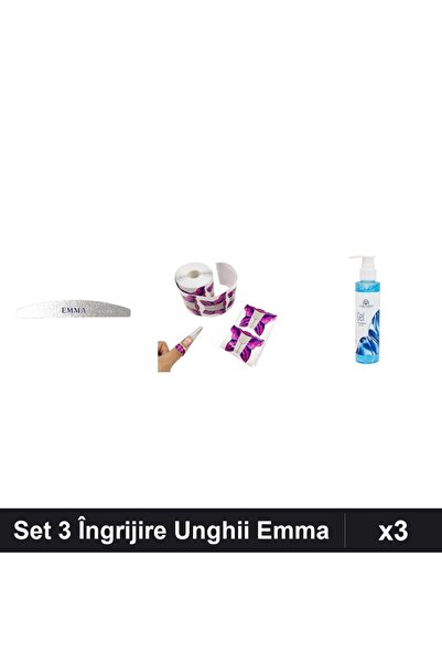 Makeup Set 3 Îngrijire Unghii Emma, Pilă 120/150, Șabloane Fluture 100buc, Ge...