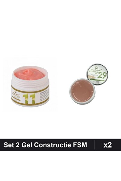 Makeup Set 2 Geluri Constructie UV LED FSM 15g, Nuante 11 29, Builder Gel Unghii