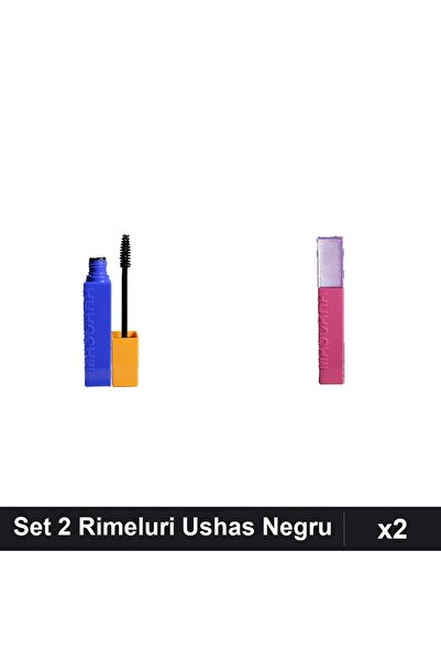 Makeup Set 2 Rimeluri Ushas Negru, Machiaj Profesional, Volum și Lungire Gene