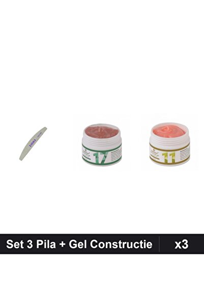 Makeup Set 3 Pila Unghii EMMA 120/150 + 2 Gel Constructie UV LED FSM 15g, Man...
