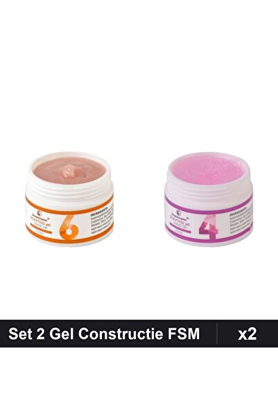 Makeup Set 2 Geluri Constructie UV LED FSM 15g, Nuante 04 06, Unghii Profesio...