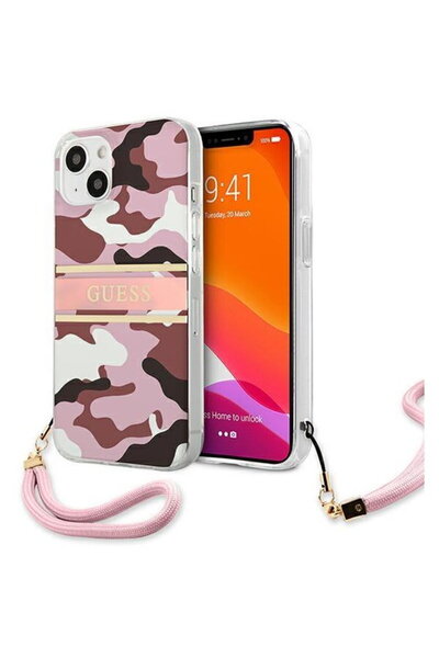 Guess GUHCP13SKCABPI iPhone 13 mini 5.4" pink/pink hardcase Camo Strap C...