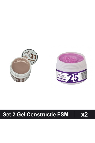 Makeup Set 2 Geluri de Constructie UV LED FSM 15g, Nuante 31 25, Manichiura P...