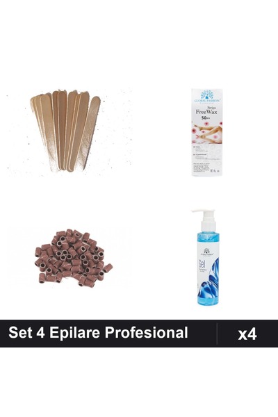 Makeup Set 4 Epilare Profesional - Spatule Lemn, Benzi Ceara 50buc, Smirghel ...