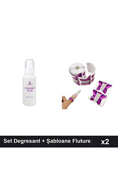 Makeup Set 2 Îngrijire Unghii: Degresant FSM 100ml + Șabloane Fluture 100 buc
