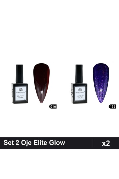 Makeup Set 2 Oje Semipermanente Global Fashion Elite Glow 15ml, Nuante 016 13...