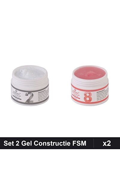 Makeup Set 2 Gel Constructie UV LED FSM 15g, Nuante 02 08, Builder Gel Profes...