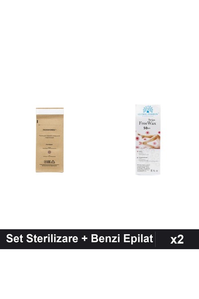 Makeup Set 2 Instrumente Sterilizare Faceshowes 100buc + Benzi Epilat Ceară 5...