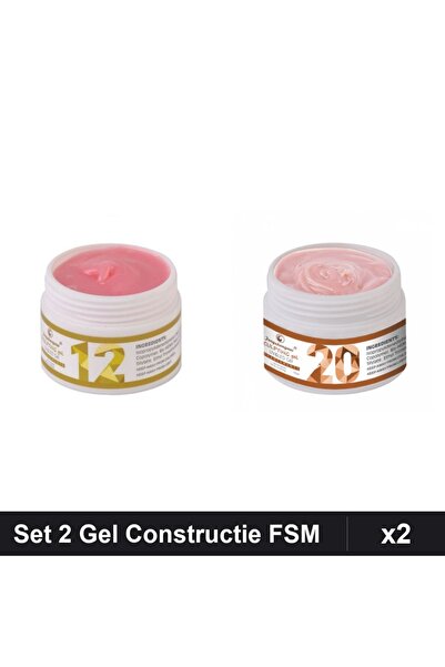 Makeup Set 2 Geluri Constructie UV LED FSM 15g, Nuante 12 20, Builder Gel Unghii