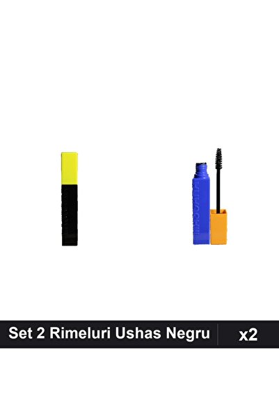 Makeup Set of 2 Ushas Black Mascaras, Volume and Length Makeup, Economico Pac...