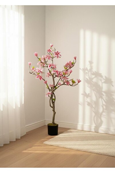Casco شجرة ماغنوليا صناعية وردية 150 سم