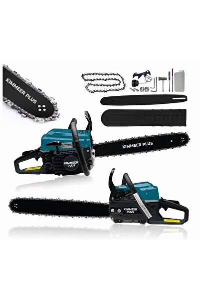 KİMMEER PLUS Benzinli Testere 2.1 Hp Çift Egzoz 52cc Ağaç Odun Kesme Makinesi...