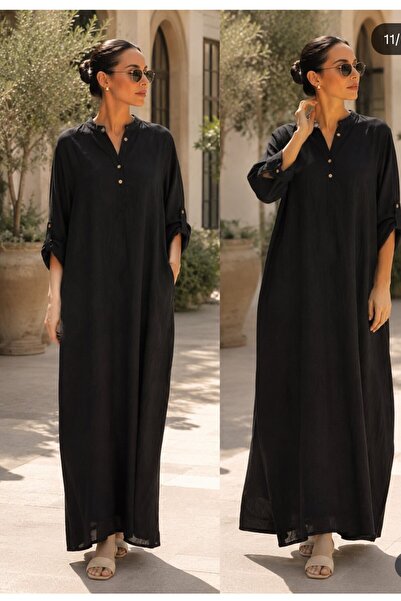 espoire butik kadın italyan keten düz elbise 42 44 46 48 bedenlere uyumludur