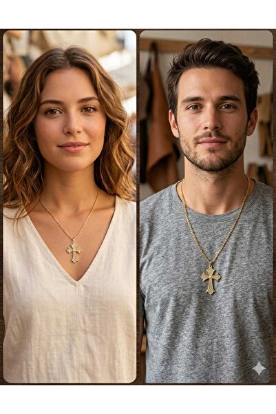 Ralp Moda HAÇ FİGÜRLÜ KOLYE UNISEX MODEL