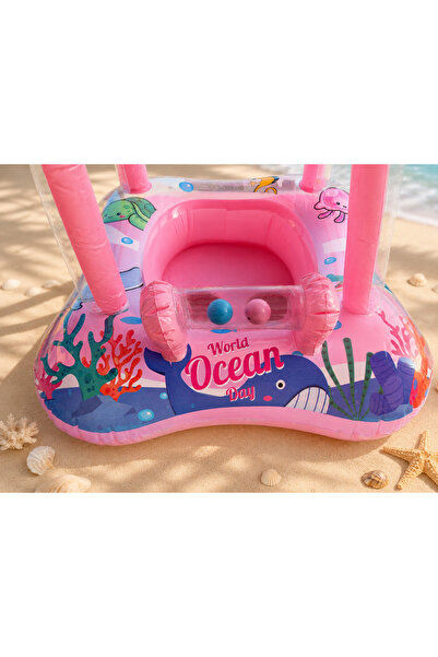BBYTOYS Gölgelikli Bebek Yüzme Simidi
