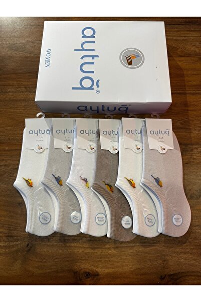 Aytuğ Women's Modal Seamless Bird Pattern Comfortable Sneaker Invisible Socks...