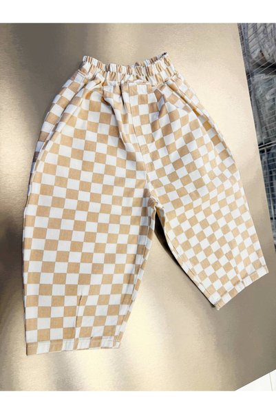 Teeny Weeny Kids Unisex Checkered Balloon Jean Pants