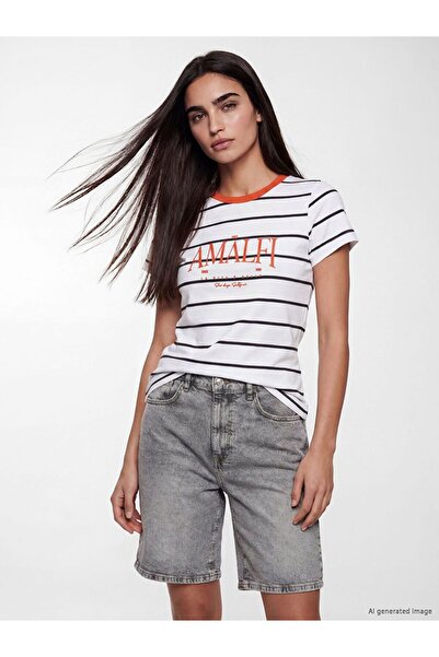 LC Waikiki Lcw Vision Crew Neck Amalfi Printed Women's T-Shirt