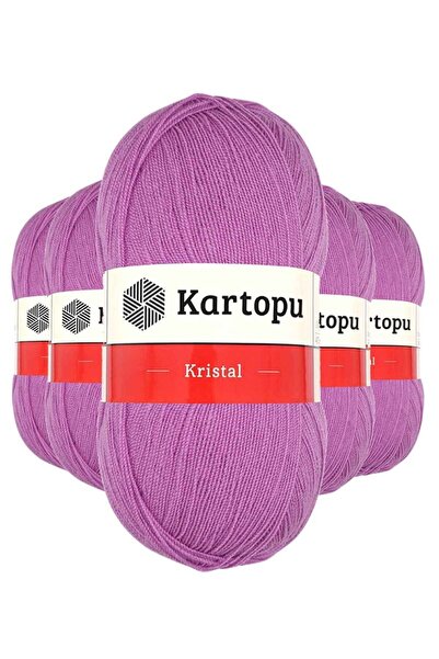 Royaleks Group 5 Pieces Crystal Double Layer Hand Knitted Washcloth Yarn Lila...