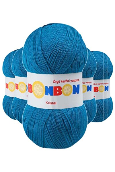 Royaleks Group 5 Pieces Crystal Hand Knitted Fiber String Dark Blue 98685