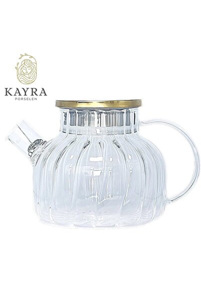 atastore2017 Steel Lid Borosilicate Sliced Model Glass Teapot with Strainer H...