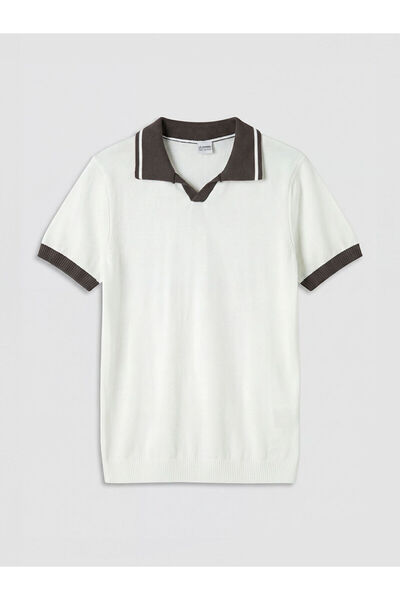 LC Waikiki Beige Polo Neck Boys' Knit Sweater
