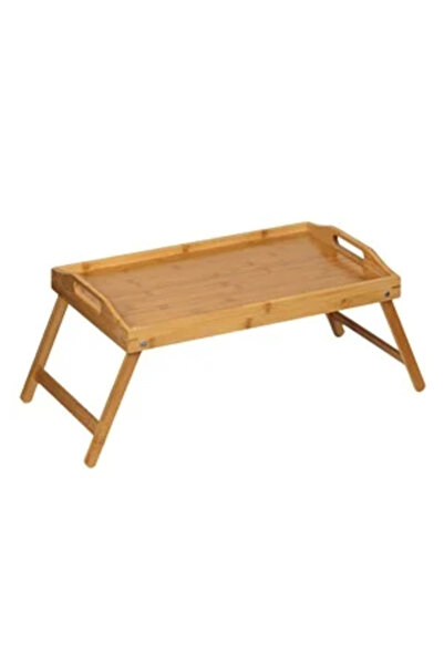 Zumzeria Tavă de pat din bambus cu picioare pliabile 50x30x22cm