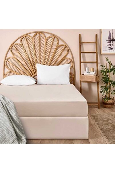 Evidea Soft Eco Single Elastic Sheet - Beige - 100X200 cm