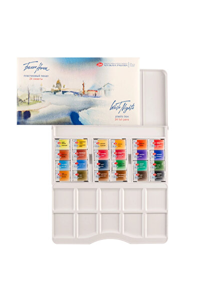 Nevskaya Palitra Set 24 acuarele White Nights 2.5 ml cutie plastic