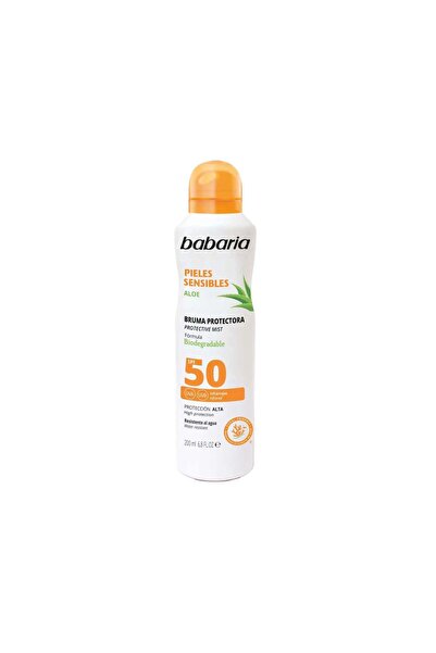 Babaria Spray de protecție solară pentru piele sensibilă cu aloe vera, SPF 50...