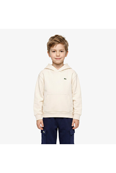 Lacoste Çocuk Kapüşonlu Krem Sweatshirt