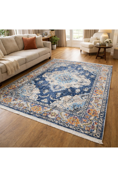 HALISHOP Ege 432 Kaymaz Taban Makinede Yıkanabilir Dijital Baskılı Şönil Doku...