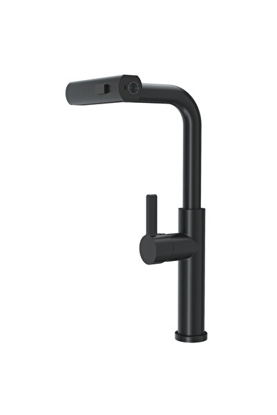 Granitan Baterie Bucatarie Giro, Pulverizator Extensibil, Negru