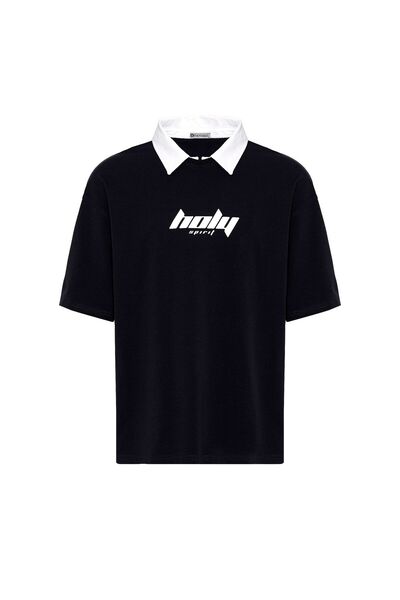 S13 Store Polo collar oversize printed t-shirt