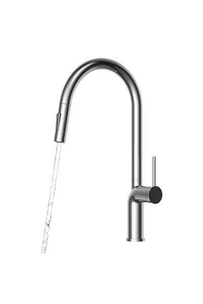Granitan Baterie Bucatarie Oxi, Crom, Dus Extensibil, 2 Functii