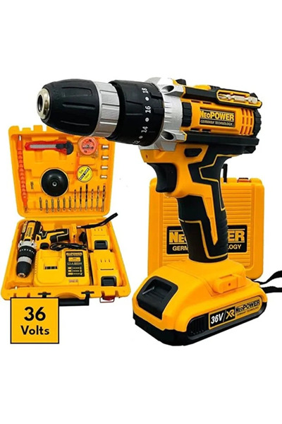 Genaric Boss Cordless Drill Machine with 2 Batteries Chargeable 17 Pieces Bit...