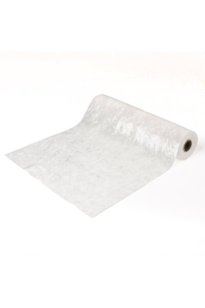 Zumzeria White Velvety Iridescent Christmas Fabric 5mx28cm